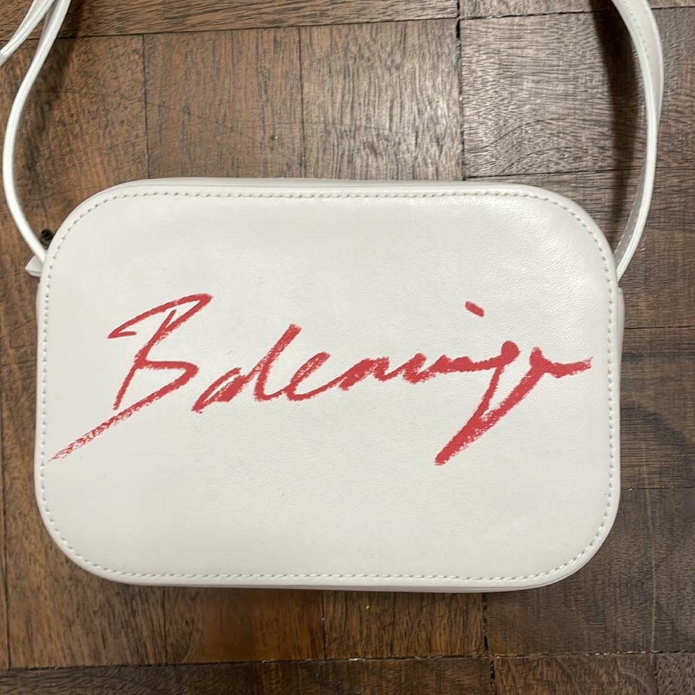Balenciaga Everyday Script Logo Camera Bag Leather XS